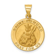 Saint Edmund Pray For Us Words Round Medal Charm Pendant in Real 14k Yellow Gold