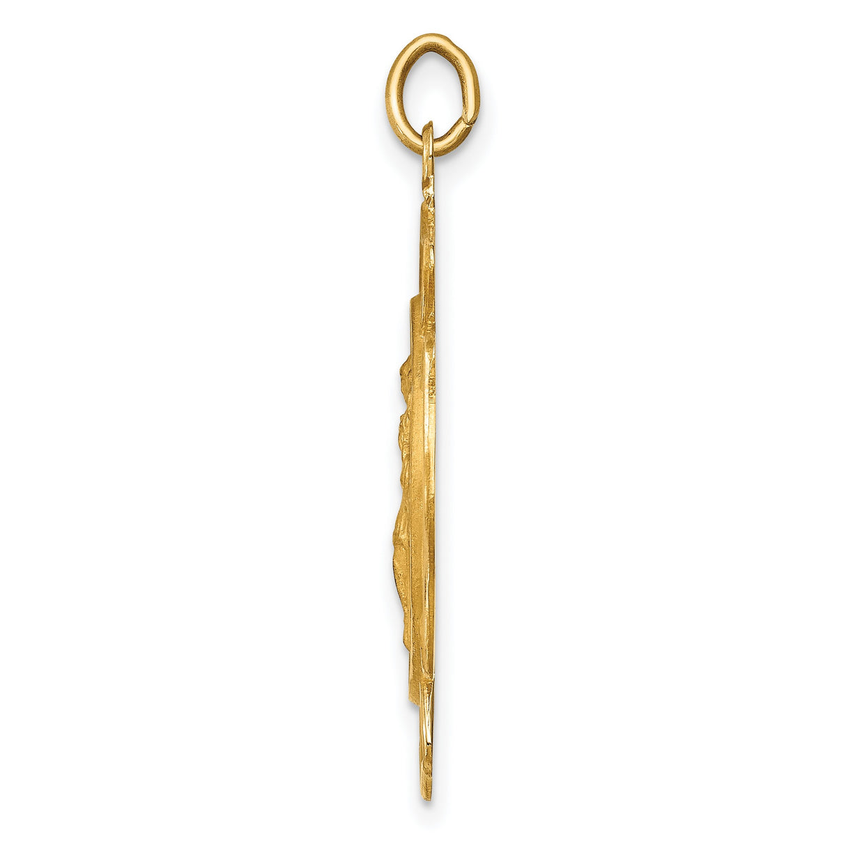 14k Yellow Gold St. Florian Pendant with Maltese Cross, Firefighter Medal Charm for Men