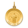 Solid Saint Jude Thaddeus Pray For Us Words Charm Pendant in Real 14k Yellow Gold