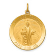 Solid Saint Jude Thaddeus Pray For Us Words Round Charm Pendant in Real 14k Yellow Gold