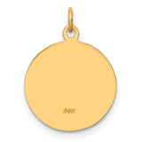 Satin Finish Pray For Us Words Saint Michael Medal Charm Pendant in Real 14k Yellow Gold