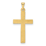 Engravable Latin Cross Charm Pendant in Real 14k Yellow Gold