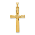 Engravable Latin Cross Charm Pendant in Real 14k Yellow Gold