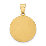 San Miguel De Arcangel Ruega Por Nosotros Round Medal Charm Pendant in Real 14k Yellow Gold