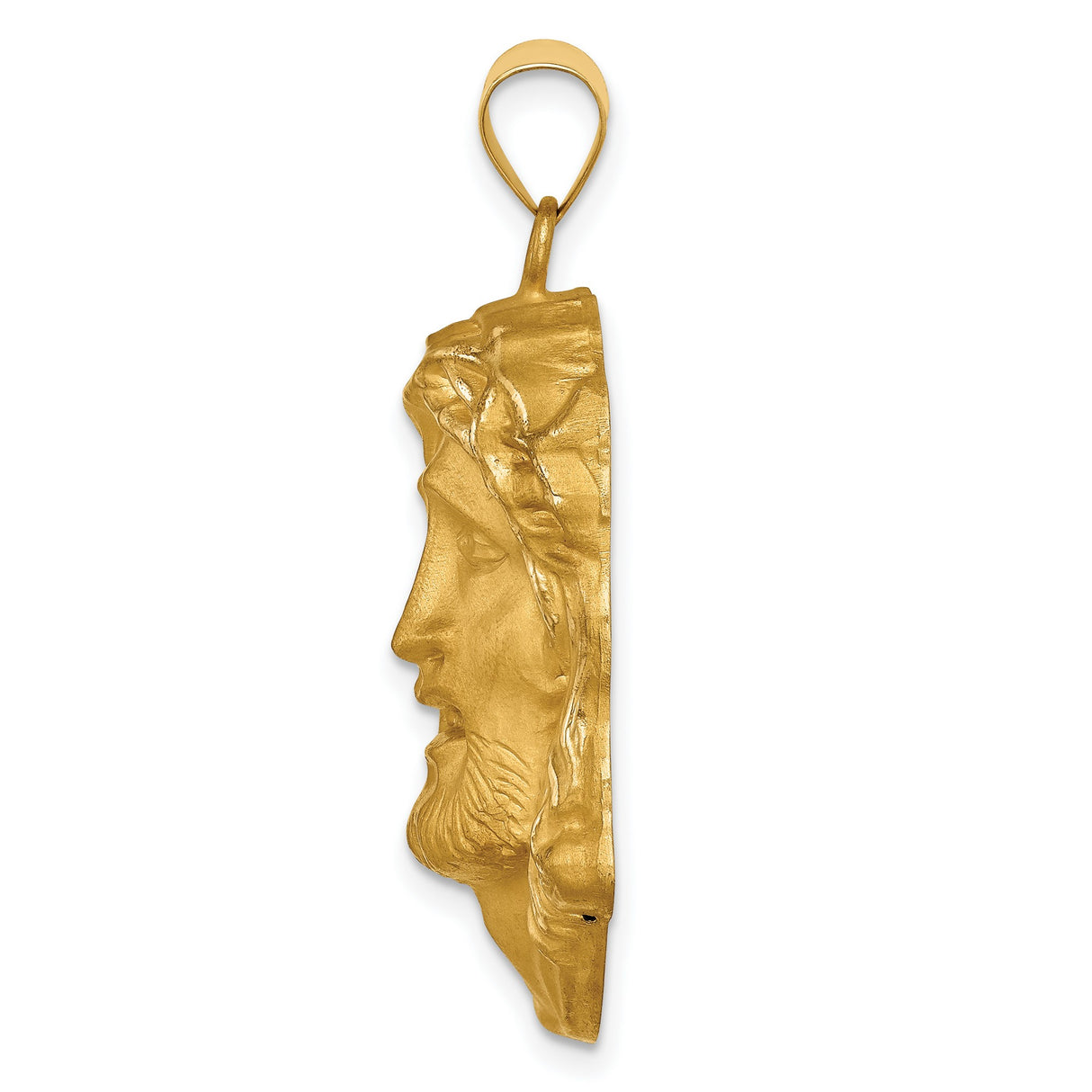 Large Face of Jesus Bust Charm Pendant in Real 14k Yellow Gold