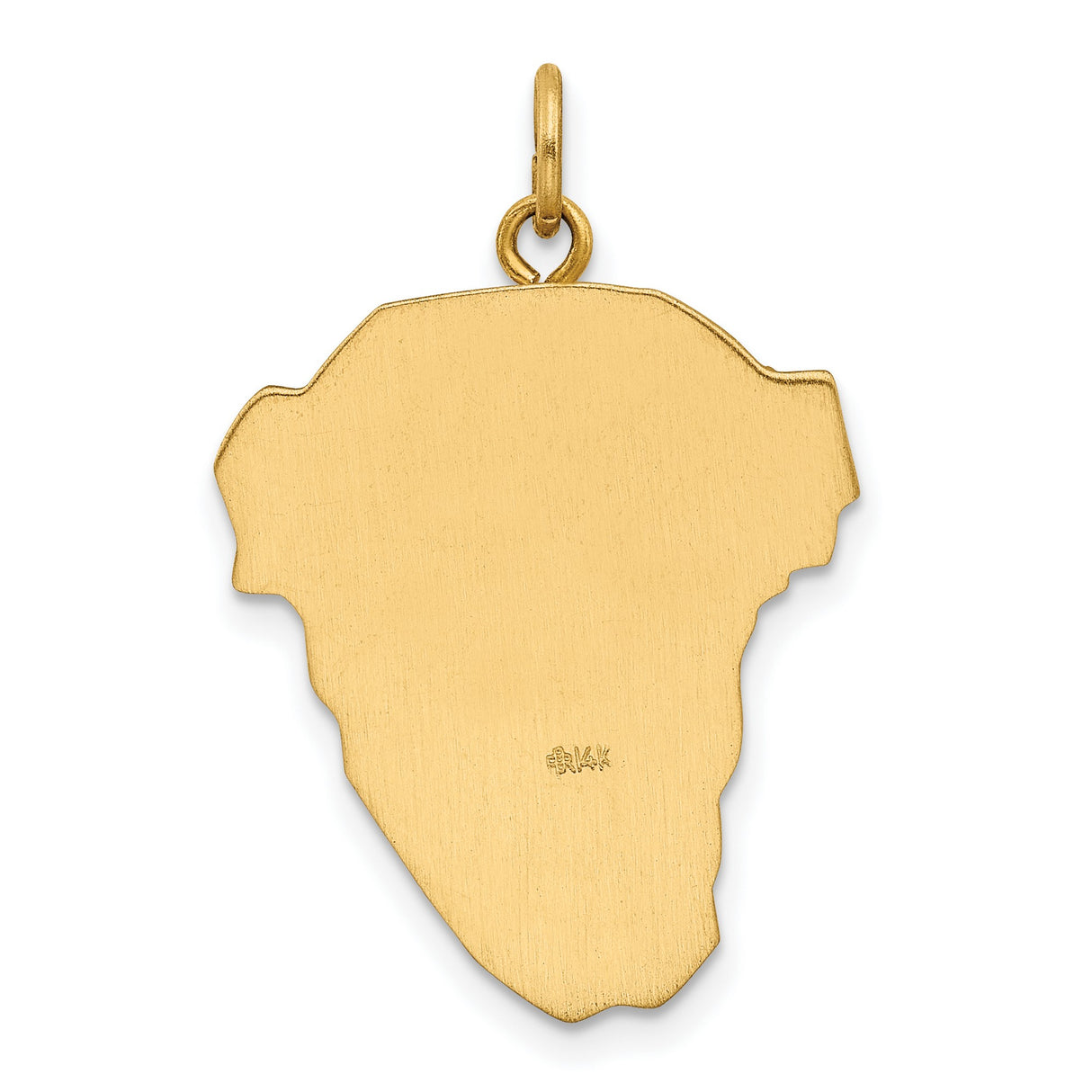 Hollow Face of Jesus with Beard and Crown Charm Pendant in Real 14k Multi-Tone Gold