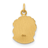 14k Yellow Gold Jesus Head Pendant with Crown of Thorns, Religious Charm for Men and Women