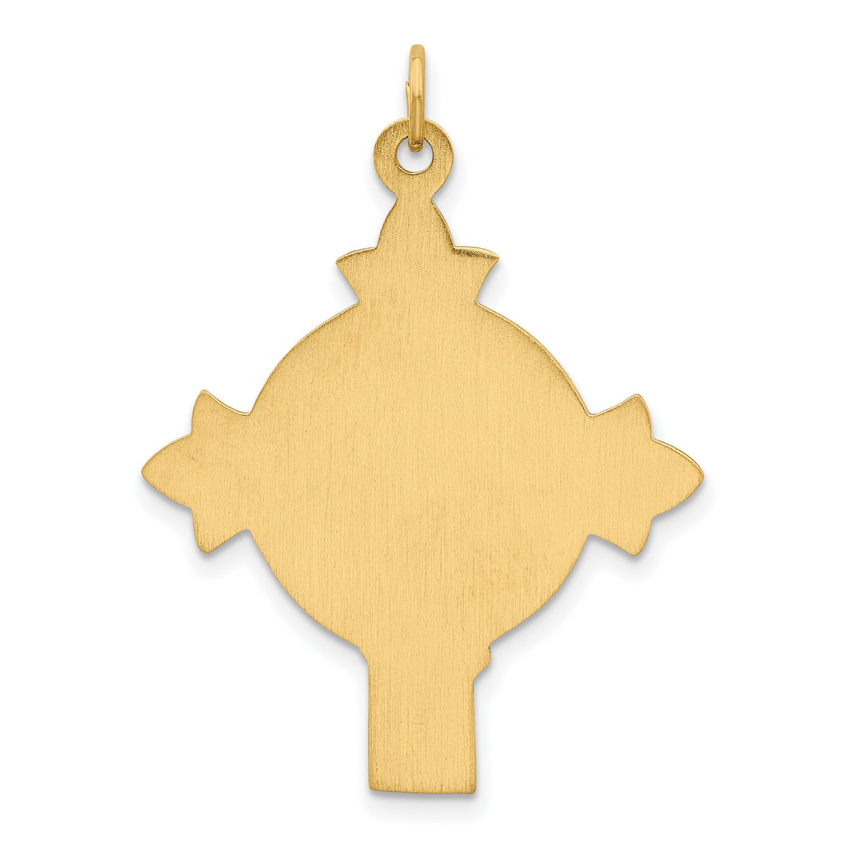 Face of Jesus Fleury Style Cross Charm Pendant in Real 14k Yellow Gold