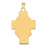 Face of Jesus Latin Cross Charm Pendant in Real 14k Yellow Gold