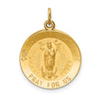 Solid Pray For Us Our Lady of Guadalupe Words Round Charm Pendant in Real 14k Yellow Gold