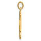 14k Yellow Gold Miraculous Medal Pendant with Virgin Mary and Pray for Us Inscription