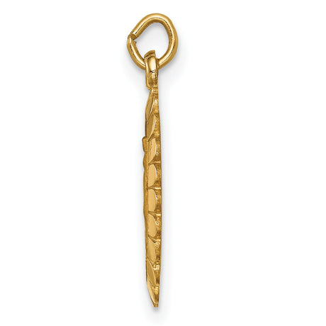14k Yellow Gold Virgin Mary Miraculous Medal Pendant, Scalloped Oval Religious Jewelry