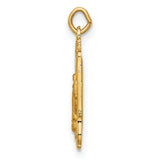 14k Yellow Gold Miraculous Medal Pendant with Virgin Mary Inscription