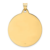 Milagrosa Medal Our Lady of Graces Solid Round Charm Pendant in Real 14k Yellow Gold