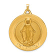 Milagrosa Medal Our Lady of Graces Solid Round Charm Pendant in Real 14k Yellow Gold