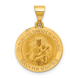 Oh Reina Del Santo Escapulario Ruega Por Nosotros Round Medal Charm Pendant in Real 14k Yellow Gold