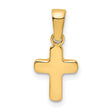 Polished Hollow Latin Cross Charm Pendant in Real 14k Yellow Gold