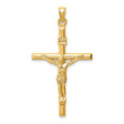 Hollow Crucifix Charm Pendant in Real 14k Yellow Gold