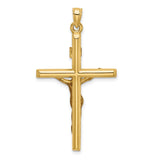 Hollow Crucifix Charm Pendant in Real 14k Multi-Tone Gold