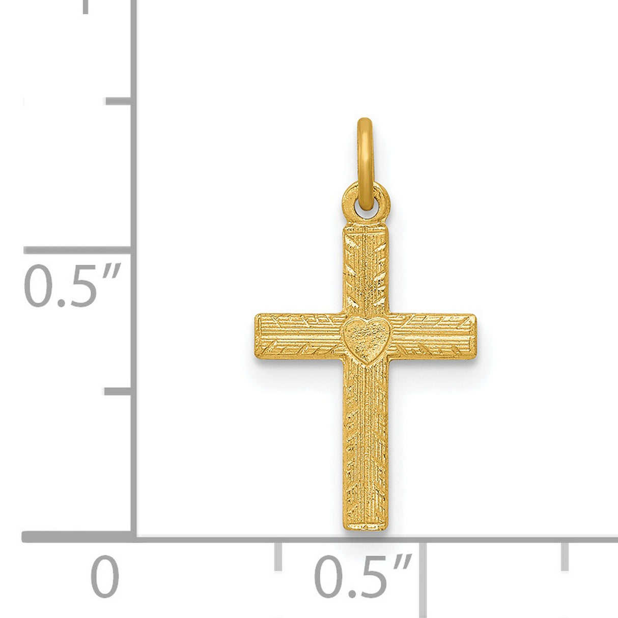 Latin Cross Charm Pendant in Real 14k Yellow Gold