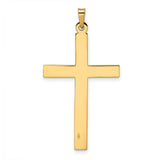14k Yellow Gold Cross Pendant, Minimalist Christian Jewelry for Men and Women