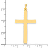 14k Yellow Gold Cross Pendant, Minimalist Christian Jewelry for Men and Women