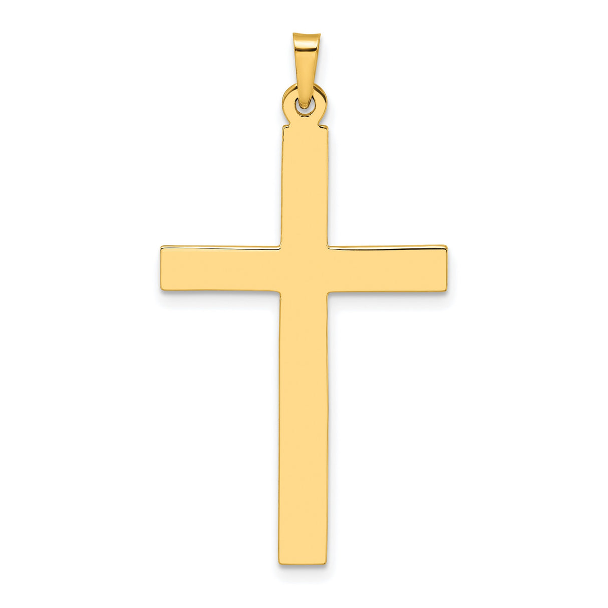 14k Yellow Gold Cross Pendant, Minimalist Christian Jewelry for Men and Women