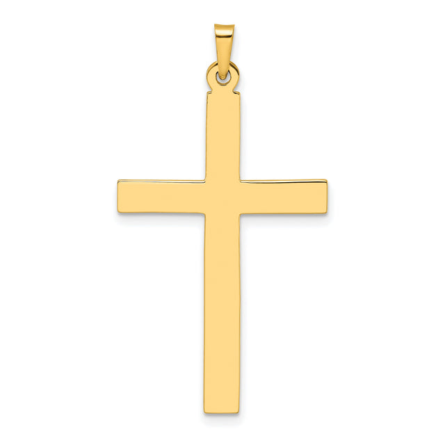 14k Yellow Gold Cross Pendant, Minimalist Christian Jewelry for Men and Women