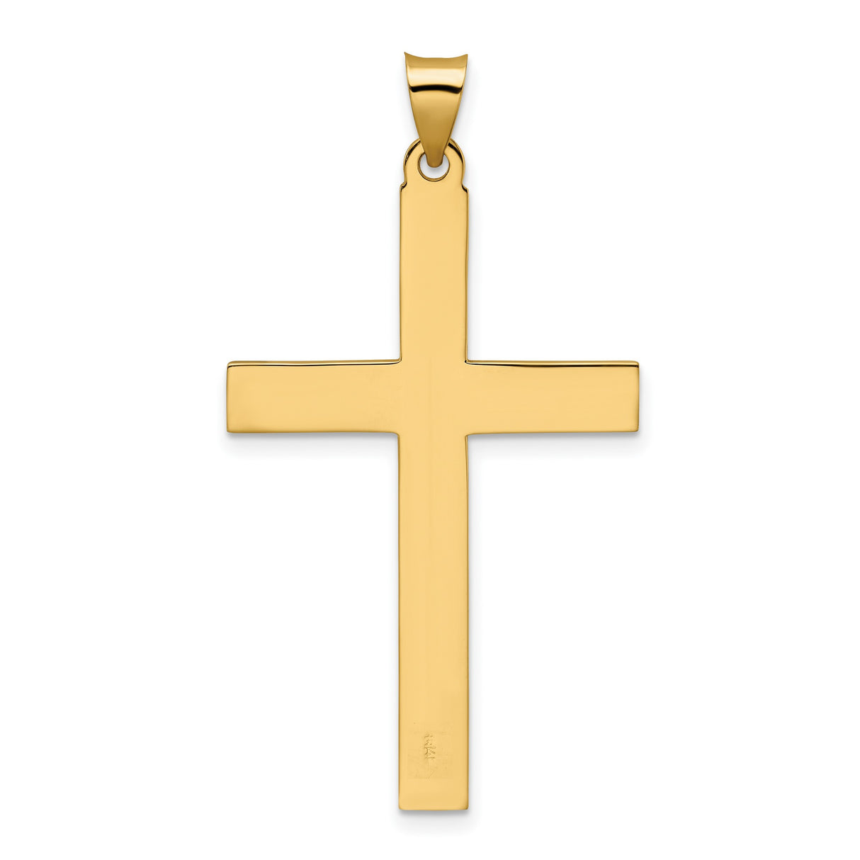 14k Yellow Gold Cross Pendant, Textured Religious Charm, Christian Catholic Jewelry for Men and Women