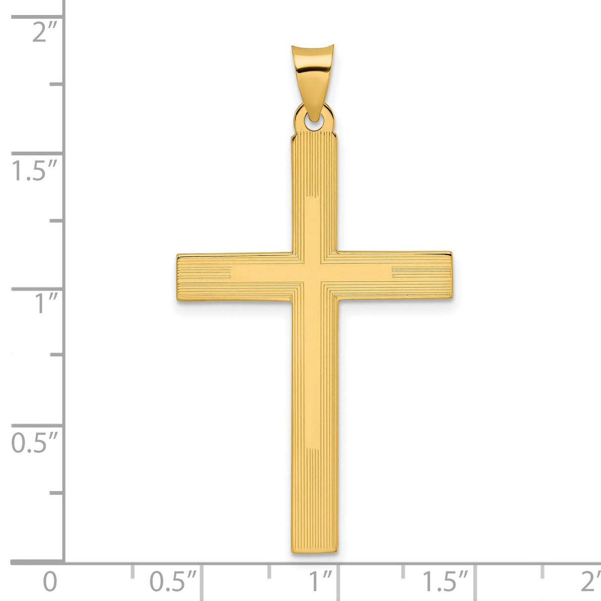 14k Yellow Gold Cross Pendant, Textured Religious Charm, Christian Catholic Jewelry for Men and Women