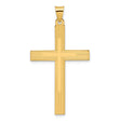 14k Yellow Gold Cross Pendant, Textured Religious Charm, Christian Catholic Jewelry for Men and Women