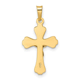 Polished Solid INRI Crucifix Charm Pendant in Real 14k Multi-Tone Gold