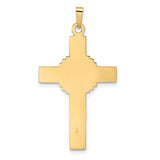 Polished Solid Celtic INRI Crucifix Charm Pendant in Real 14k Multi-Tone Gold