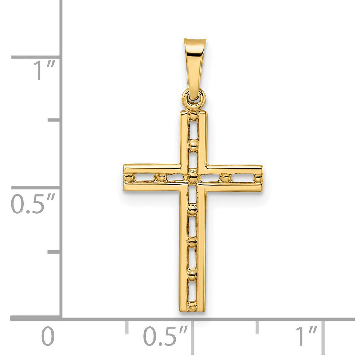 14k Yellow Gold Cross Pendant with Textured Design, Christian Faith Jewelry for Women or Unisex
