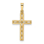 14k Yellow Gold Cross Pendant with Textured Design, Christian Faith Jewelry for Women or Unisex