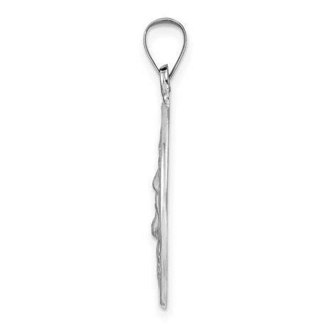 14k White Gold Jesus Face Pendant with Crown of Thorns, Christian Religious Charm