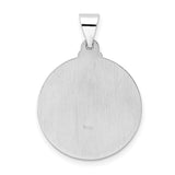 14k White Gold Jesus Face Medallion Pendant, Crowned Design, Christian Religious Charm