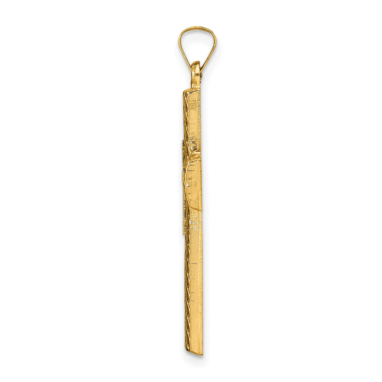 Polished Hollow Woven Double Cross Charm Pendant in Real 14k Multi-Tone Gold