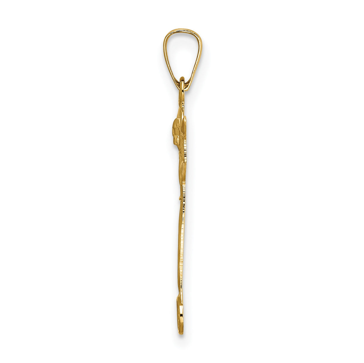 14k Yellow Gold Christ Redeemer Pendant with Open Arms, Religious Christian Charm
