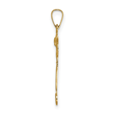 14k Yellow Gold Christ Redeemer Pendant with Open Arms, Religious Christian Charm