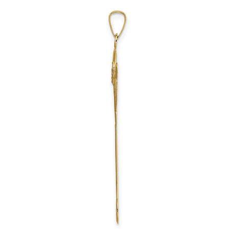 14k Yellow Gold Christ the Redeemer Pendant with Outstretched Arms on Globe Base