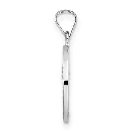 14k White Gold Black Madonna Pendant, Czestochowa Virgin Mary Catholic Medal