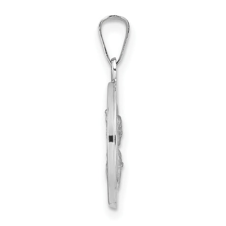 14k White Gold Our Lady of Mount Carmel Pendant, Catholic Medal, Spiritual Charm for Women