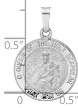 14k White Gold Our Lady of Mount Carmel Pendant, Catholic Medal, Spiritual Charm for Women