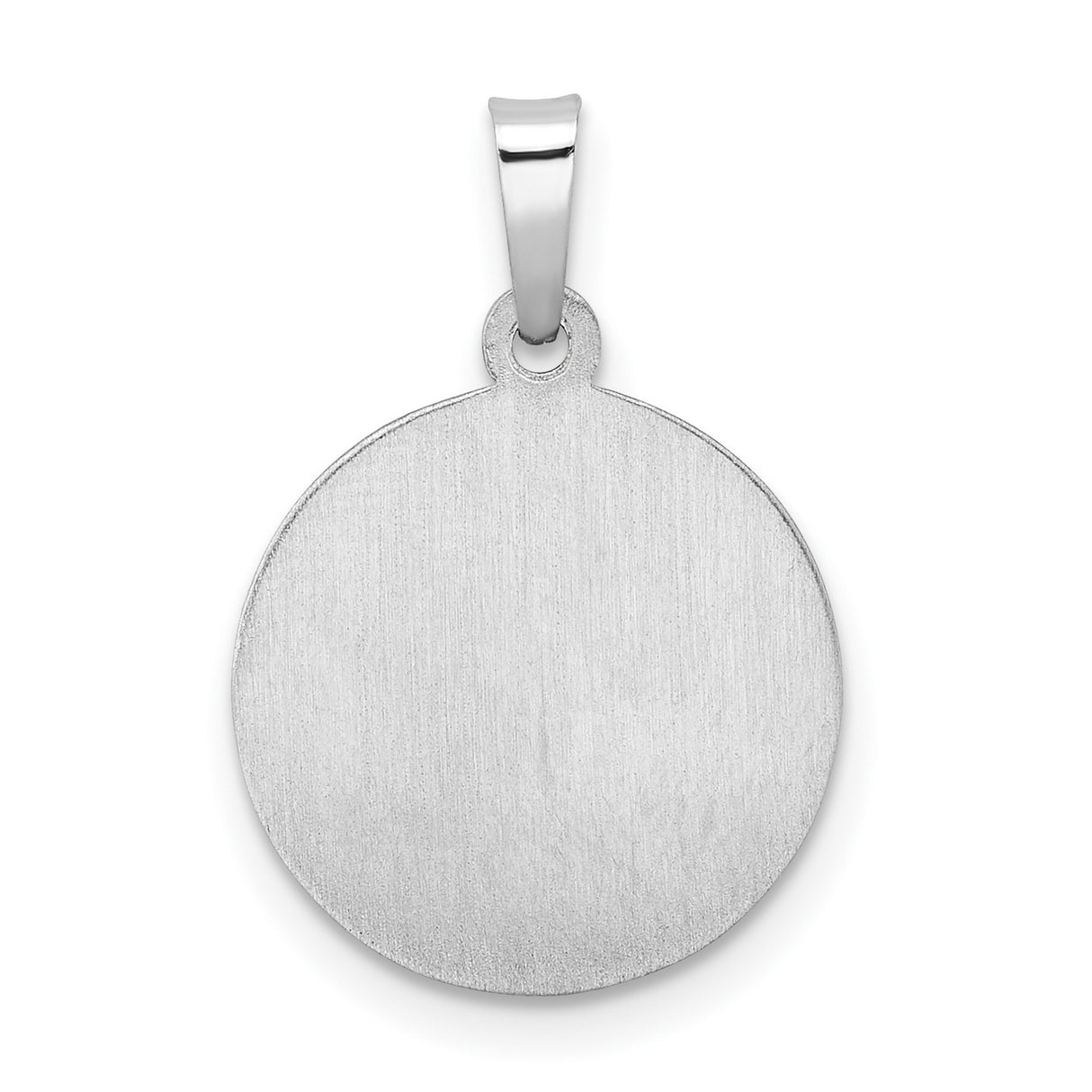 14k White Gold Saint Anthony Medallion Pendant, Catholic Religious Charm for Men or Women