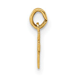 14k Yellow Gold Cross Pendant with Textured Design and Heart Center, Christian Charm for Women