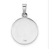 14k White Gold Saint Anthony Medal Pendant with Satin Finish Religious Charm