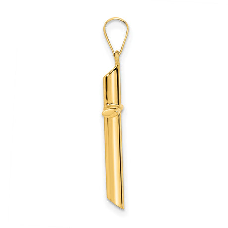 14k Yellow Gold Cross Pendant, Polished Minimalist Christian Charm for Women and Unisex Wear