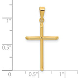 14k Yellow Gold Cross Pendant, Polished Minimalist Christian Charm for Women and Unisex Wear