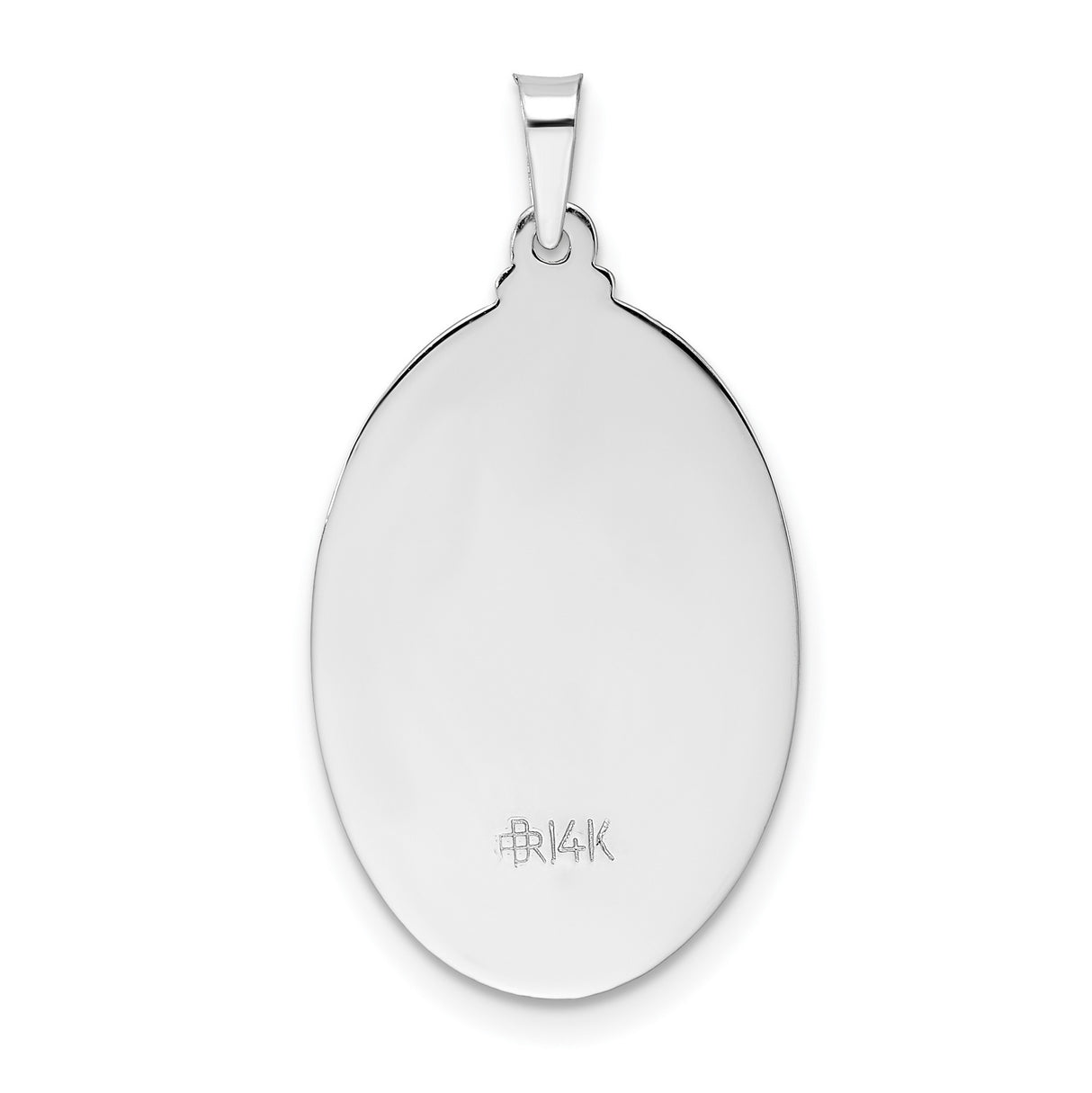 14k White Gold Saint Christopher Medal Pendant, Religious Travel Protection Charm for Men